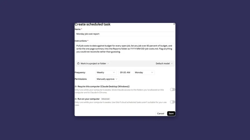 Scheduled tasks: the Monday report that writes itself